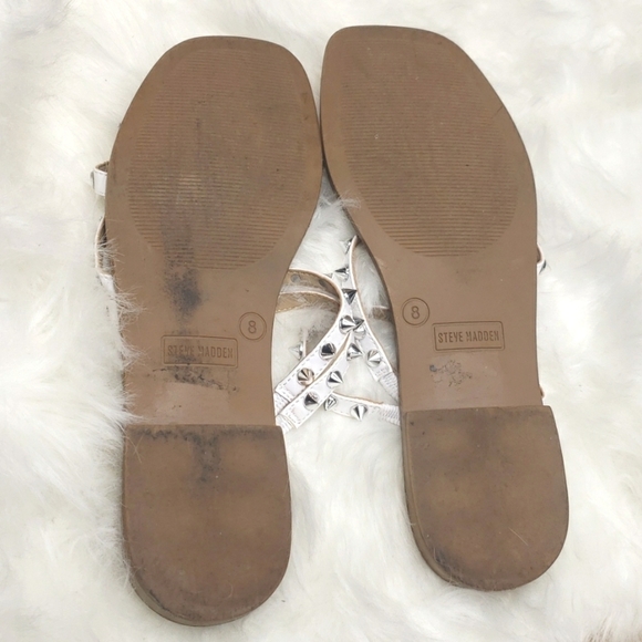 Steve Madden Selina Strappy Slide Sandal white silver 8 - Picture 9 of 10